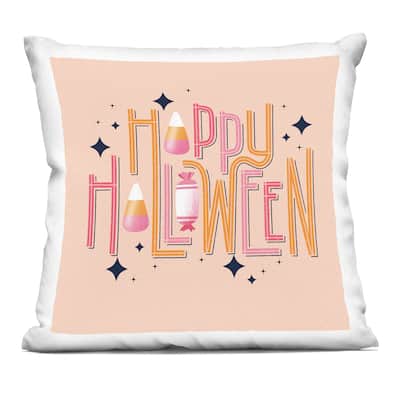 Stupell Happy Halloween with Candy Decorative Printed Throw Pillow Design by Sarah Hickman