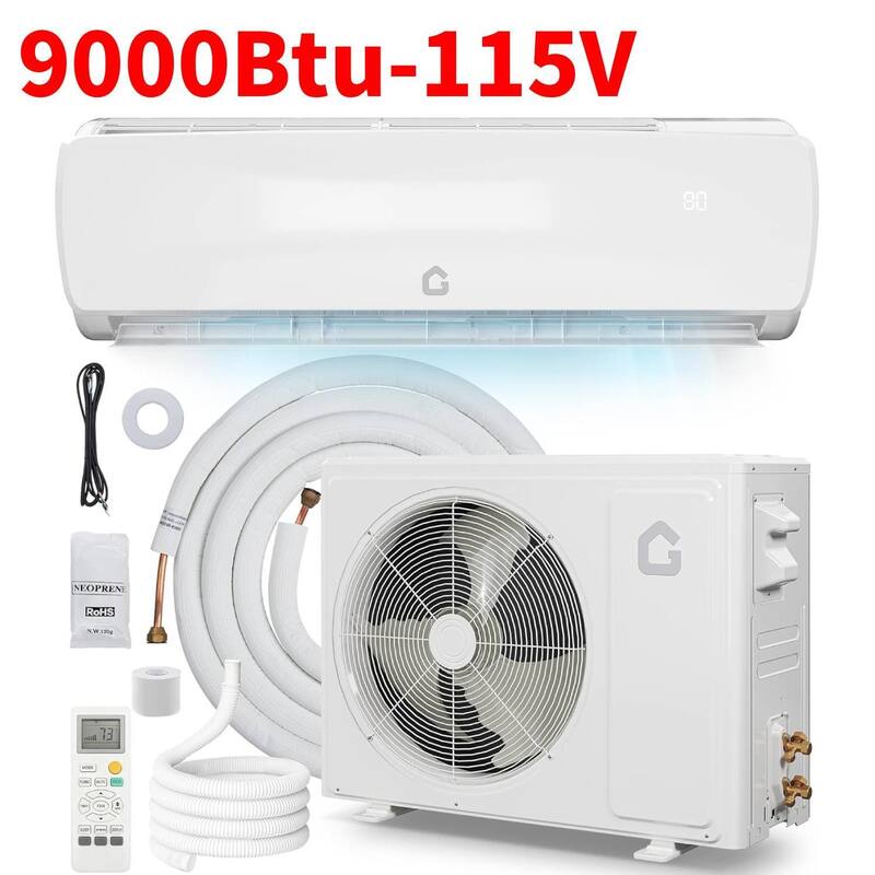 9000BTU 115V L Panel Mini Split Unit Air Conditioner, for Rooms up to 450 Sq. Ft. - N/A