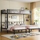 preview thumbnail 2 of 13, Detachable Metal Triple Bunk Bed with Guardrails, Twin Size
