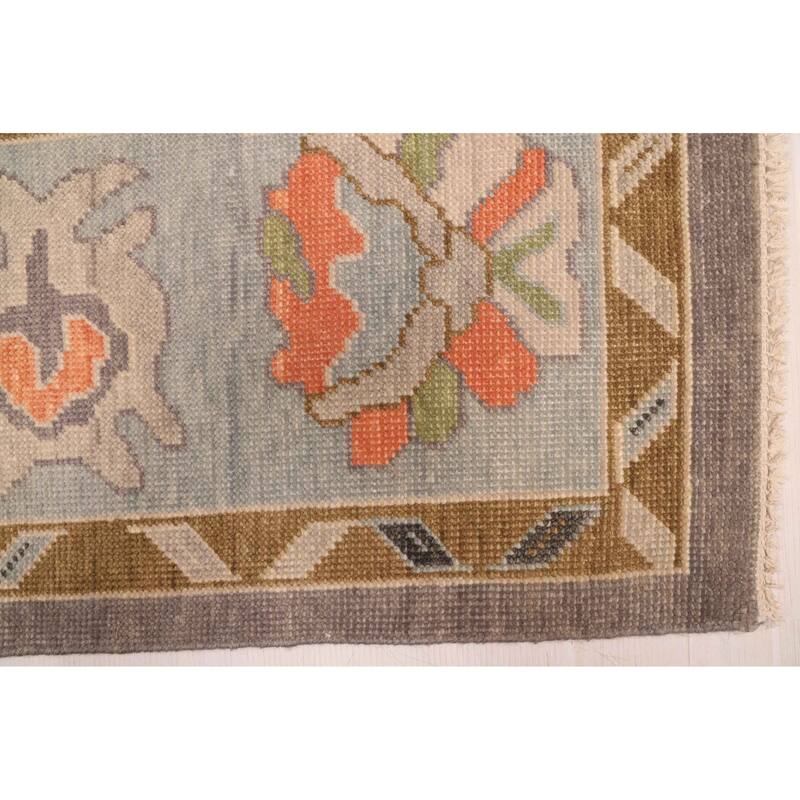 ECARPETGALLERY Hand-knotted Modern Oushak Dark Grey Wool Rug - 8'0 x 9'11