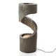 preview thumbnail 15 of 34, 32-Inch Modern Polyresin LED Spiral Outdoor Fountain With Small Planter by Glitzhome