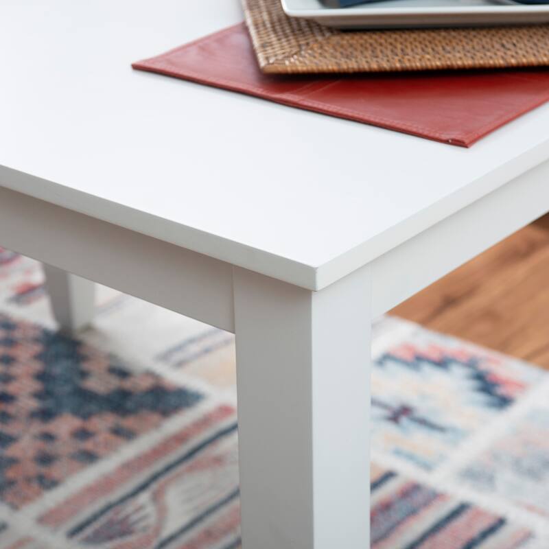 Linon Catron Rectangular White Dining Table, Seats 4