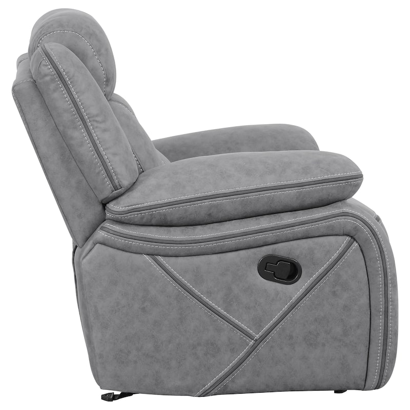 Higgins Upholstered Motion Reclining Sofa Set Grey