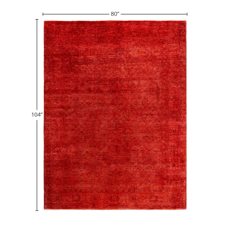 Contemporary Overdyed Wool Hand Knotted Area Rug - 6' 8" x 8' 8"
