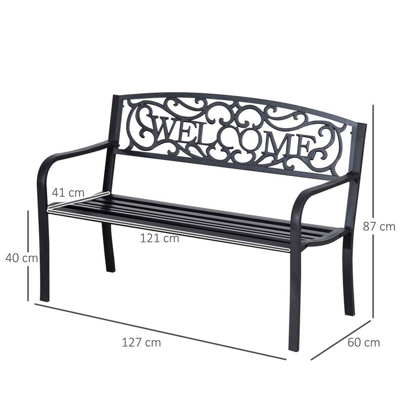 Elegant Outdoor Bench Decorative Bench for Patio Backyard, Entryway Bench Hallway Bench with Backrests and Armrests