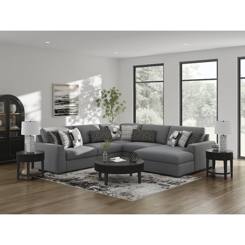 Signature Design by Ashley Bealton Gray 5-Piece Sectional with Chaise - Left Facing