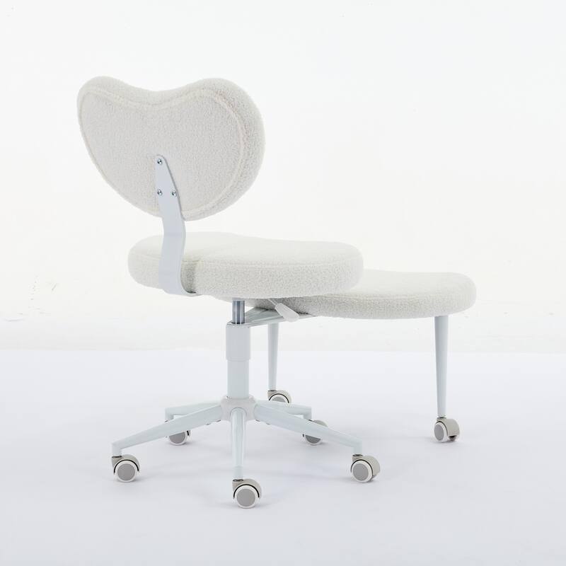 Modern Criss Cross Desk Chair Meditation Chair with Lumbar Support and Adjustable Stool, for Home and Yoga Enthusiasts, Ivory