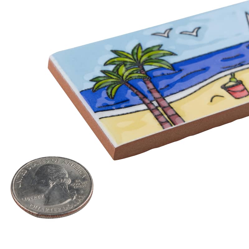 Merola Tile Captain Beachy 2" x 7-7/8" Ceramic Wall Trim - (1 Tile)