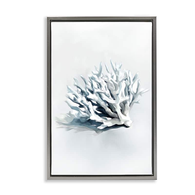 Stupell Subtle Staghorn Coral Framed Floater Canvas Wall Art Design By Ramona Murdock - 21 x 31 - Grey