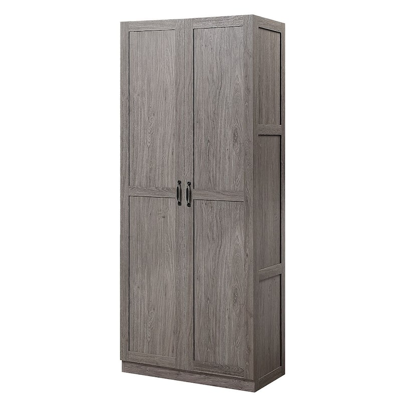 Manhattan Comfort Hopkins Modern Storage Closet 3.0 in Black - Set of 2