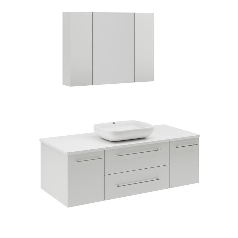 Fresca Lucera 48" Wall Mounted Single Basin Vanity Set with Cabinet,