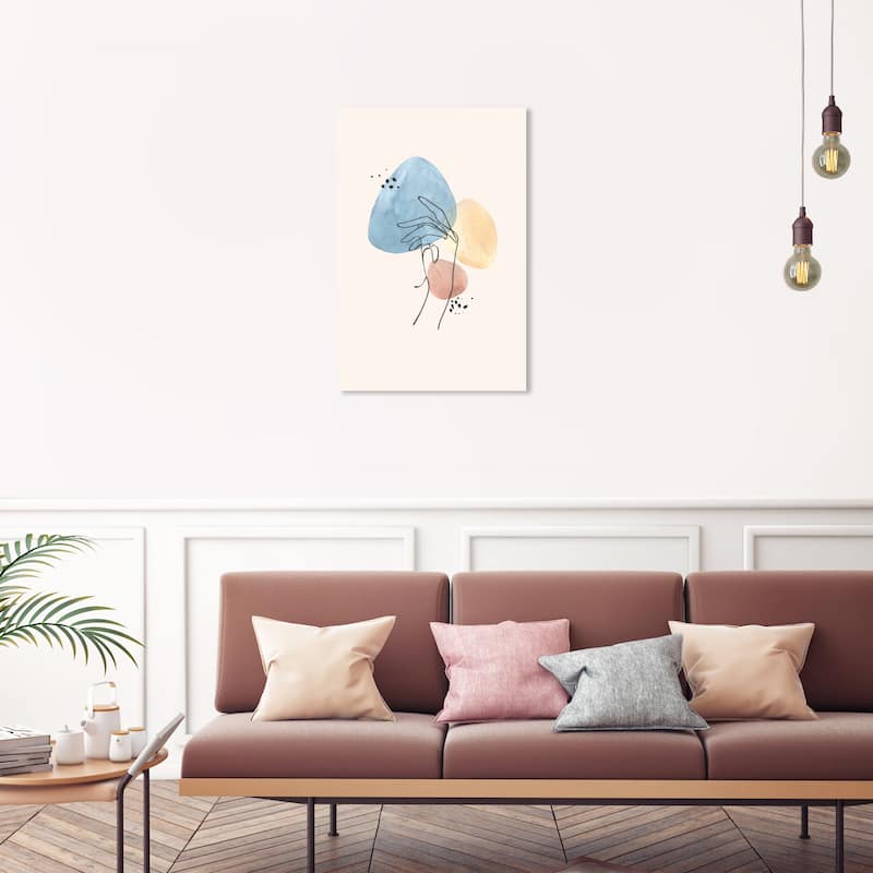 Wynwood Studio Canvas Abstract Grab My Hand White and Cream White Modern & Contemporary Wall Art Canvas Print - 30 x 20