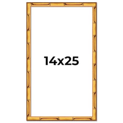 14x25 Frame Gold Bamboo Solid Wood Picture Frame | 1 Inch Moulding