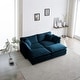 preview thumbnail 75 of 162, Cloud Chenille Upholstered Modular Sectional Sofa with DIY Combination Design Blue 2-Seater Sofa+Ottomans*2