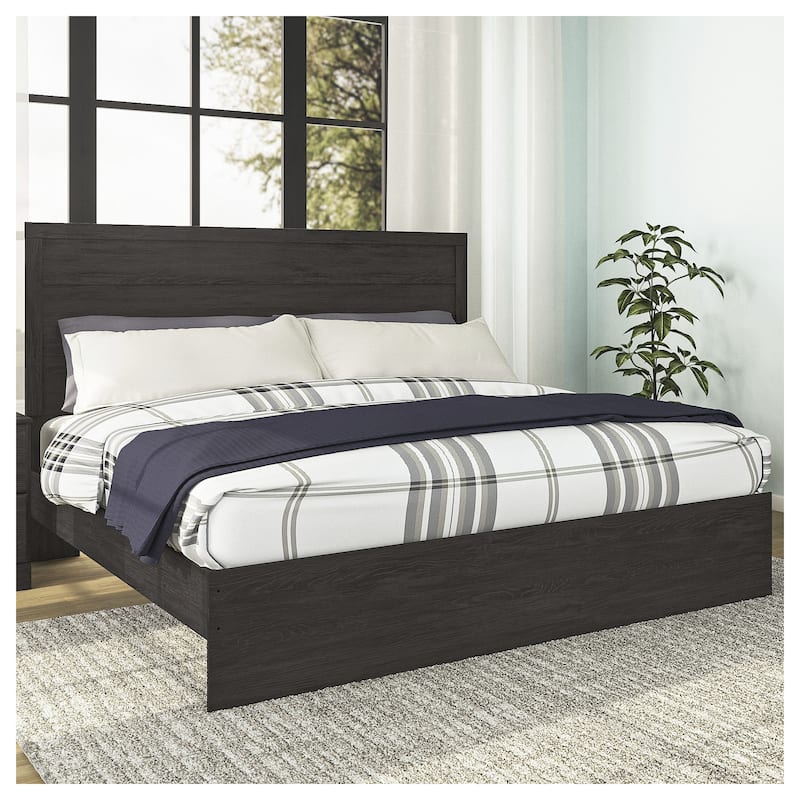 Belachime Black Panel Bed - Black - King