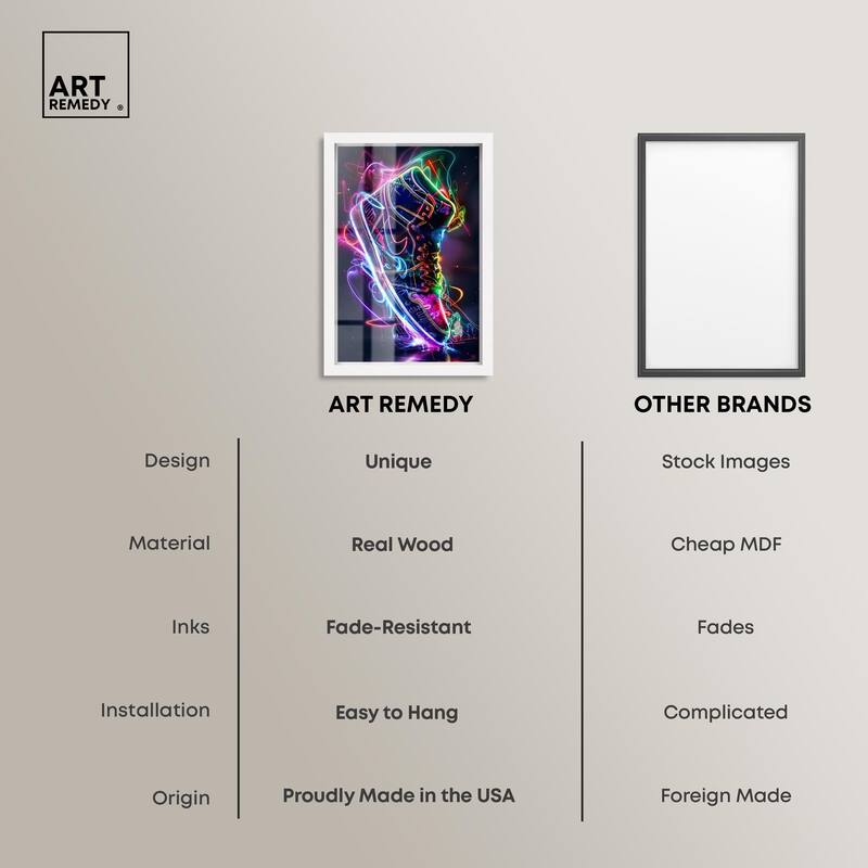 Bright Lights Sneaker Shadowbox by Art Remedy