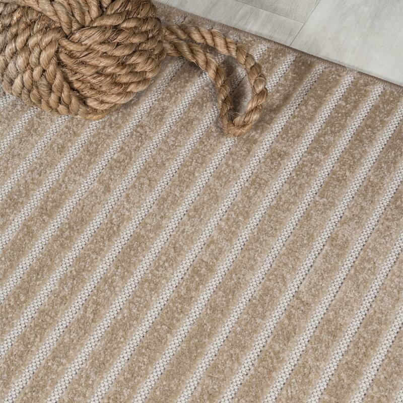 JONATHAN Y Maribo Minimalist Scandi Striped Navy/ivory Area Rug