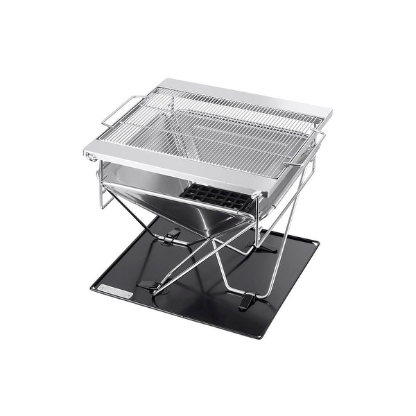 Monoprice Stainless Steel Folding Charcoal Grill, Adjustable Grilling Grid, Portable, Multiuse Design - Pure Outdoor Collection. Opens flyout.