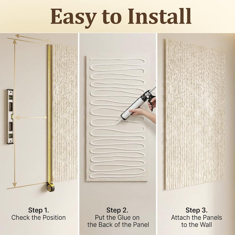 4Pcs 48"x24" 3D Faux Stone Wall Panels Imitation Decorative Wall Tiles for Interior Wall Decor