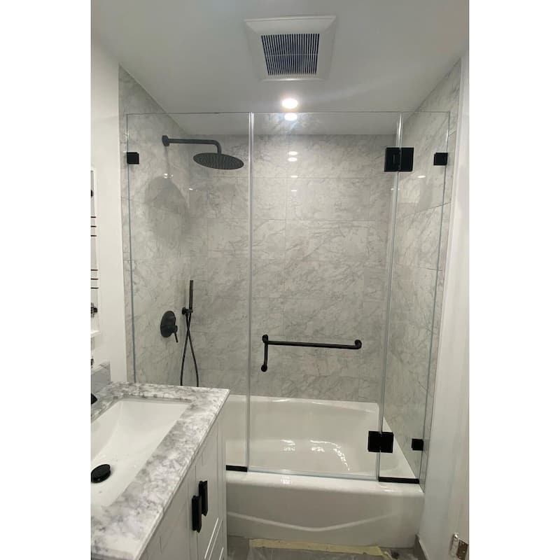 CEL Stainless Steel Tubular 6" Pull Handle with 18" Towel Bar Comb Set for Shower Door