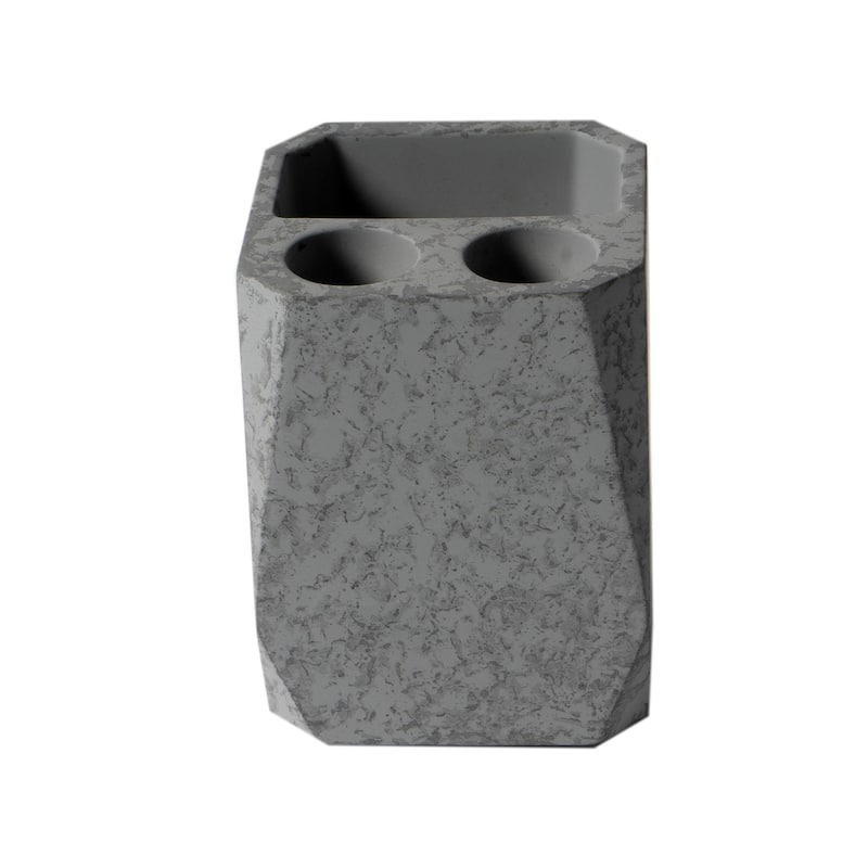 ALFI brand 7 Piece Solid Concrete Gray Matte Bathroom Accessory Set - Grey