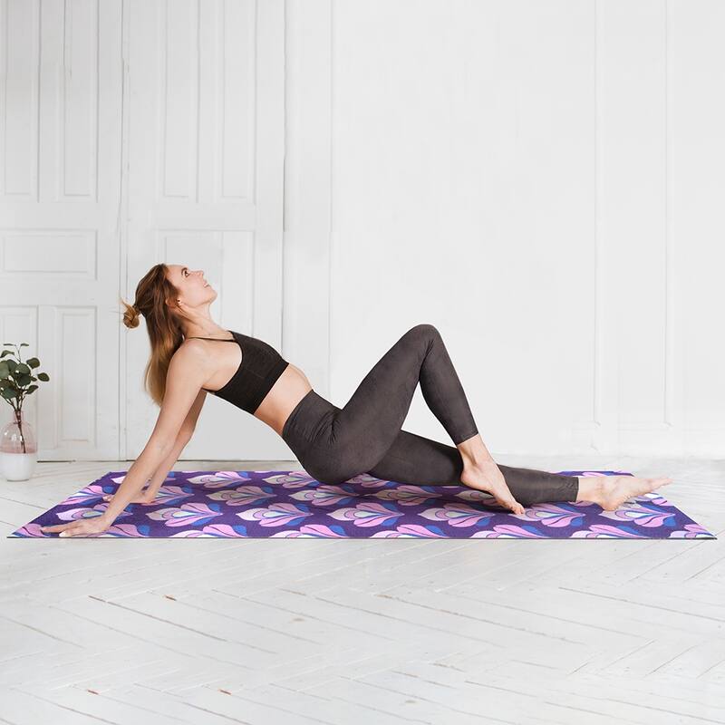 AUM 4mm Soft Foam Tech Lilla Series Yoga Exercise Mat - 68" x 24" - Perfect for Yoga/Pilates/Floor Exercises