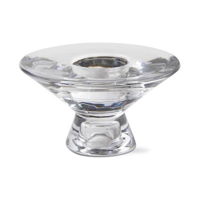 Aura Clear Glass Reversible Tealight and Taper 4.65L x 4.65W x 2.56H inches