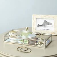 Silver Orchid Costello Medium Rectangle Mirror Tray - 12.60" x 5.51" x 2.17"H