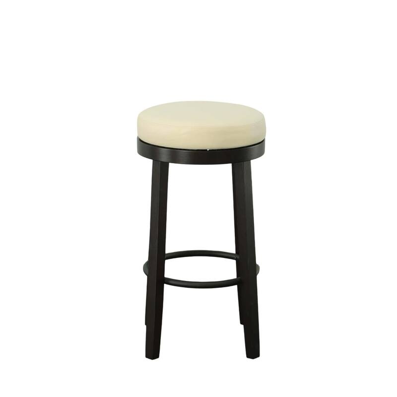 Swivel Seat Barstools - 30" - Cream and Brown - Set of 2