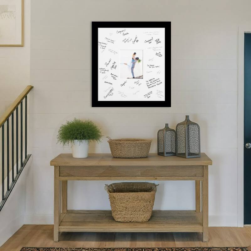 Basic Signature Mat Picture Frame - Autograph Photo Frame Guest Book Alternative for Weddings, Graduations, or Retirement