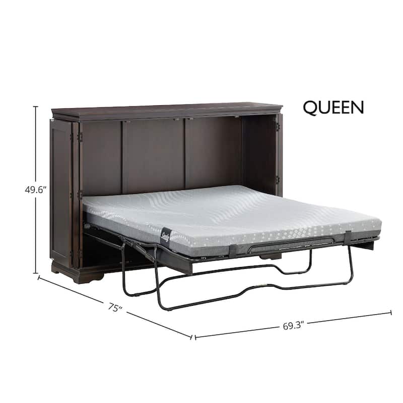San Sebastian Cabinet Murphy Bed with Sealy Gel Memory Foam Mattress - Espresso - Queen
