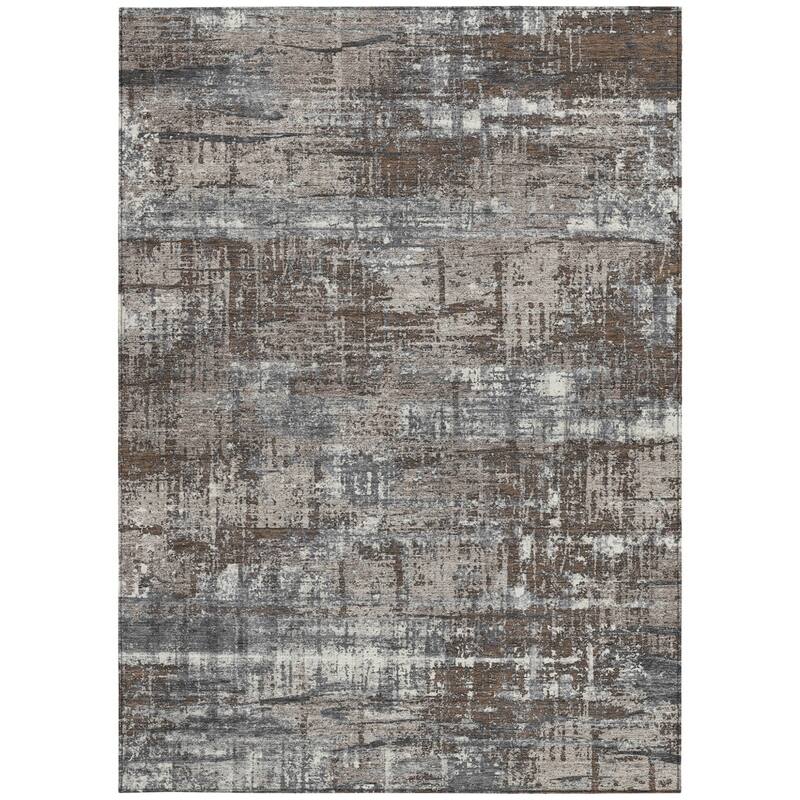 HomeRoots Geometric Transitional Rectangle Outdoor Rug
