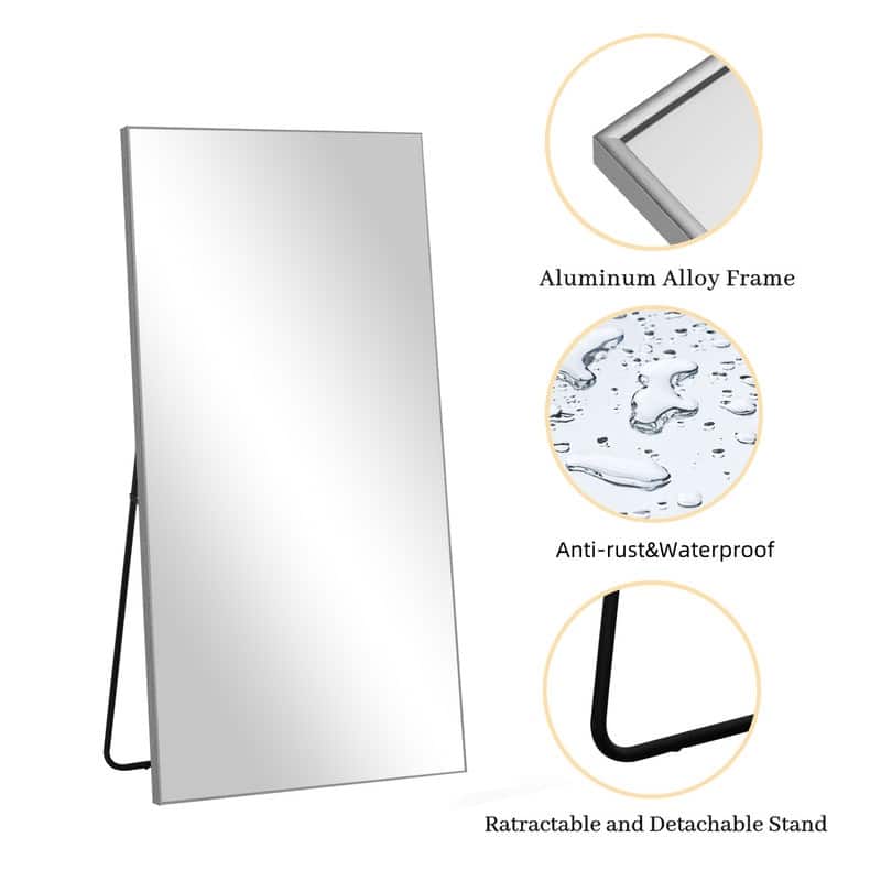 Full Length Free Standing Body Mirror Metal Framed Wall Mirror Large Floor Mirror