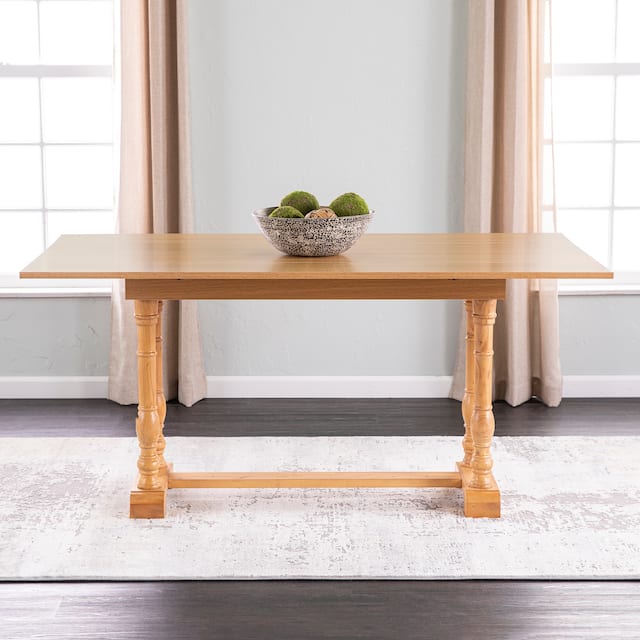 Eddlewood Farmhouse Drop Leaf Trestle Console to Dining Table