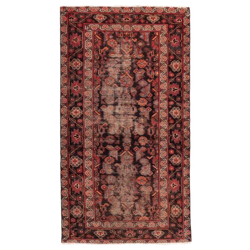 ECARPETGALLERY Hand-knotted Andelz Black Wool Rug - 3'11 x 7'4