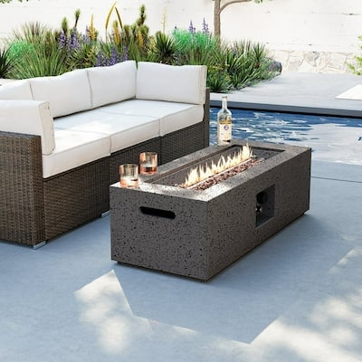 COSIEST 42'' Outdoor Rectangle Propane Fire Pit Table, 50000BTU - 42"*17"*13"