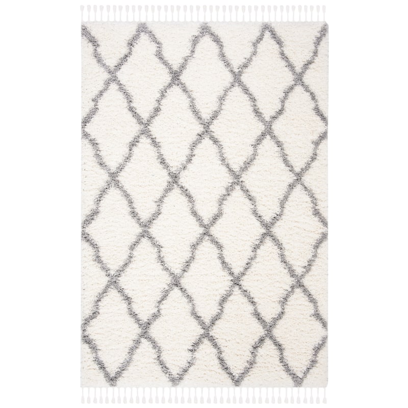 SAFAVIEH Moroccan Tassel Shag Almeta Diamond 1.5-inch Thick Rug