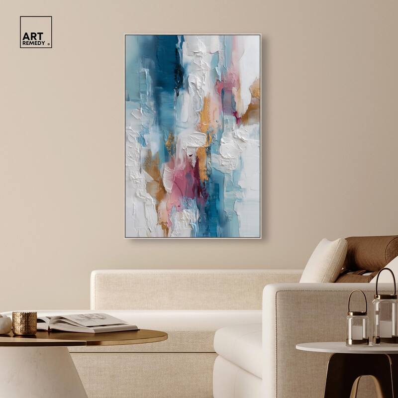 Petal Pink and Ocean Blue I Canvas by Art Remedy
