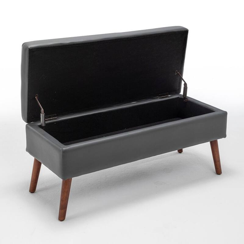 43.30 "W x 17.70 "D x 18.90 "H Modern Bedroom Solid Wood Storage Bench