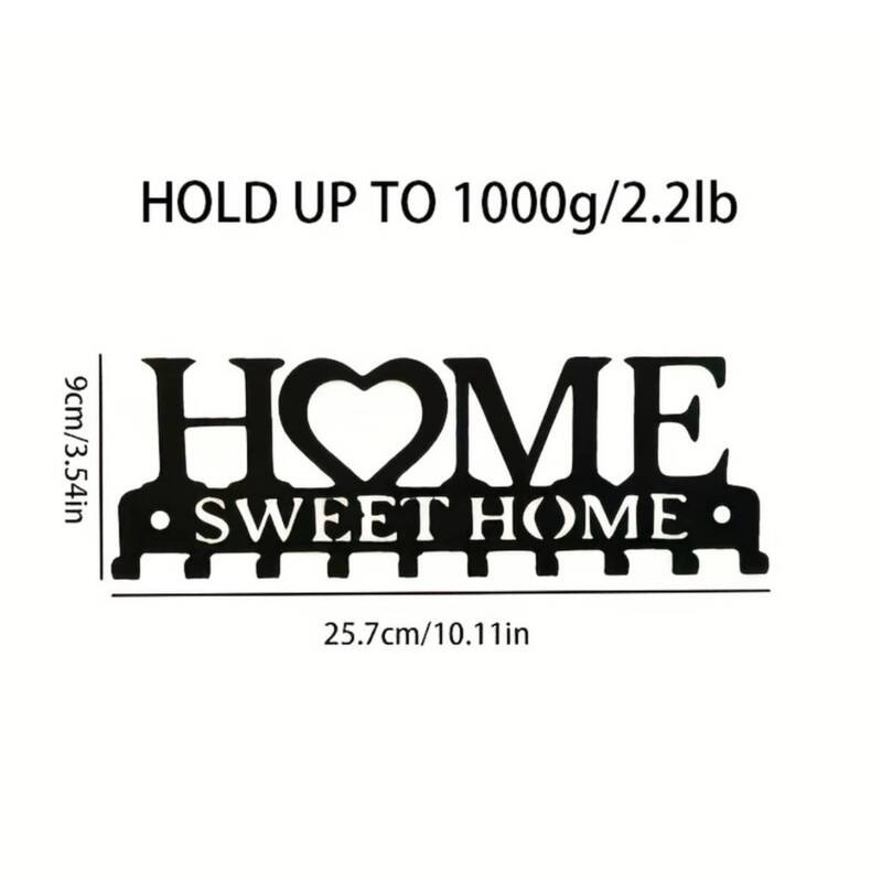 Wall Key Holder Retro Metal Handmade Iron Hooks Entrance Storage - 10.11" x 3.54"