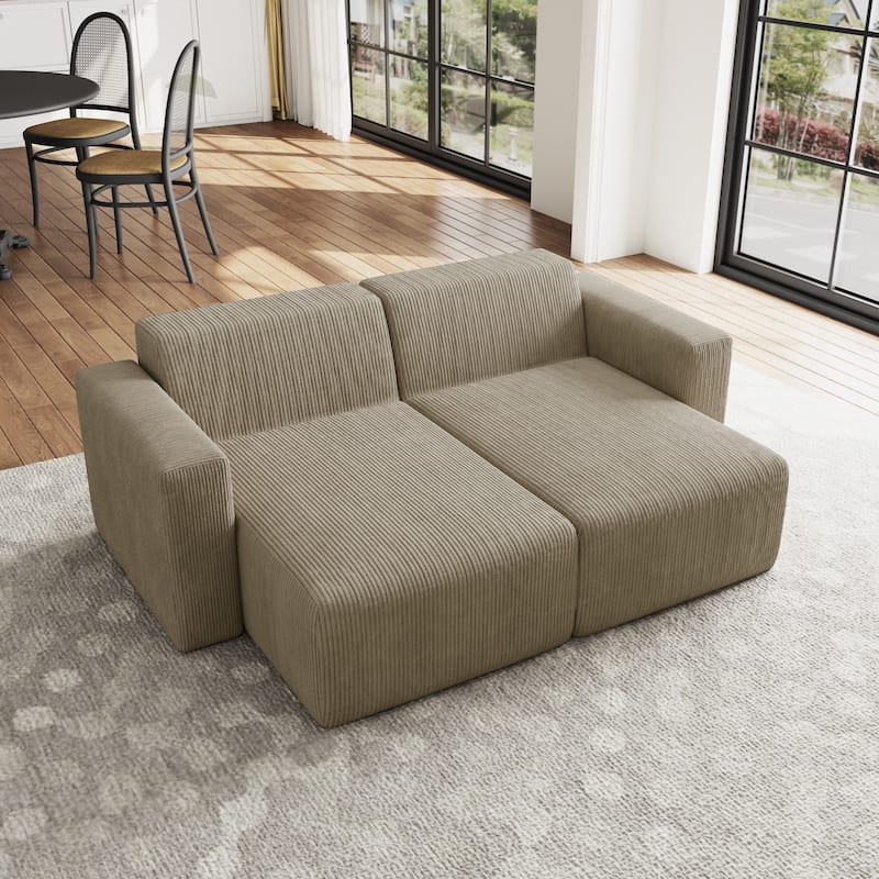 Indoor Modern Corduroy Chaise Lounge Couch