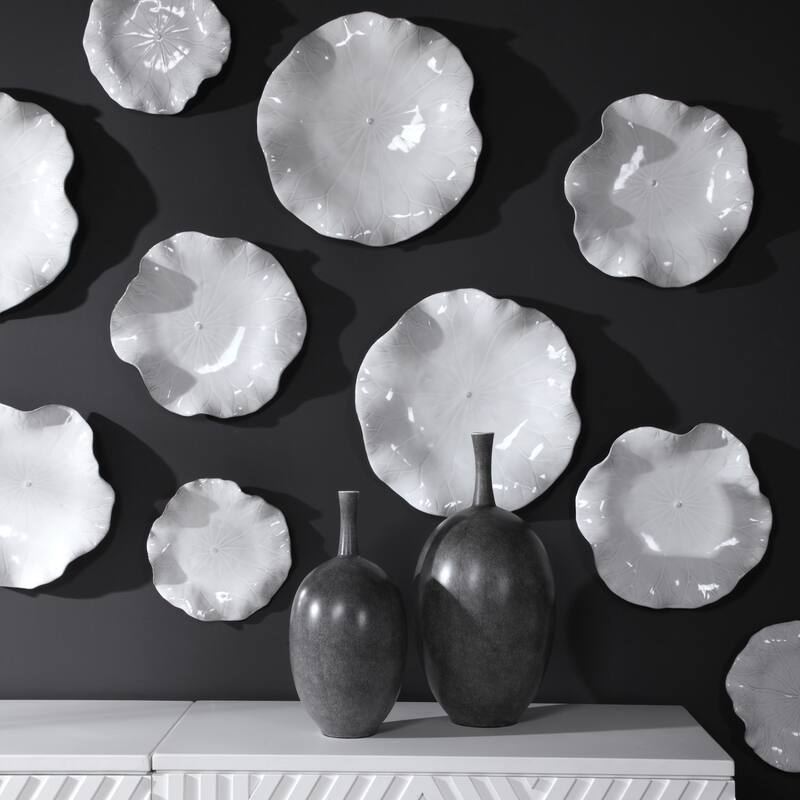 Uttermost Abella Abstract Flower Ceramic Wall Art - Set of 3
