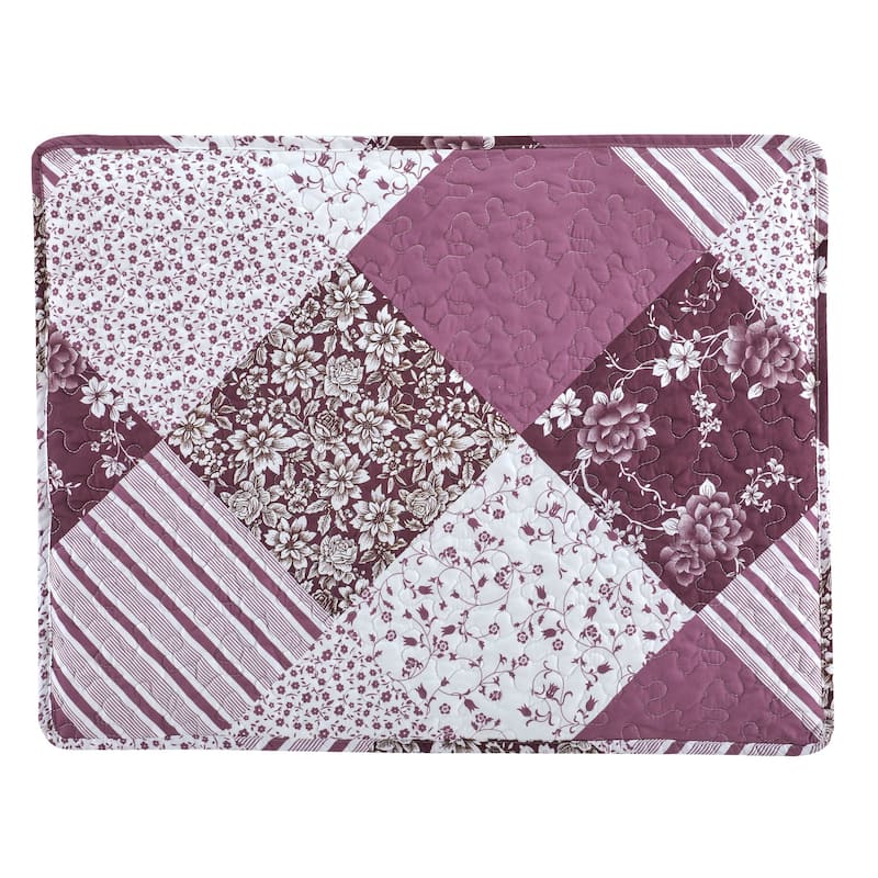 Charming Georgia Floral Print Patchwork Pillow Sham