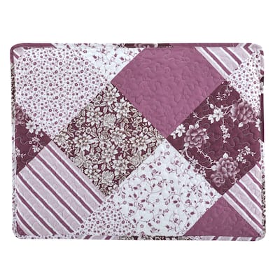 Charming Georgia Floral Print Patchwork Pillow Sham