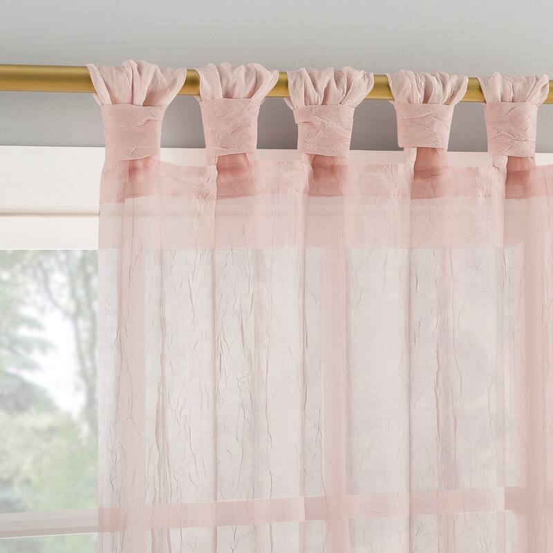 No. 918 Krista Holiday Twist Tab Sheer Tab Top 1-Piece Curtain Panel, Single Panel