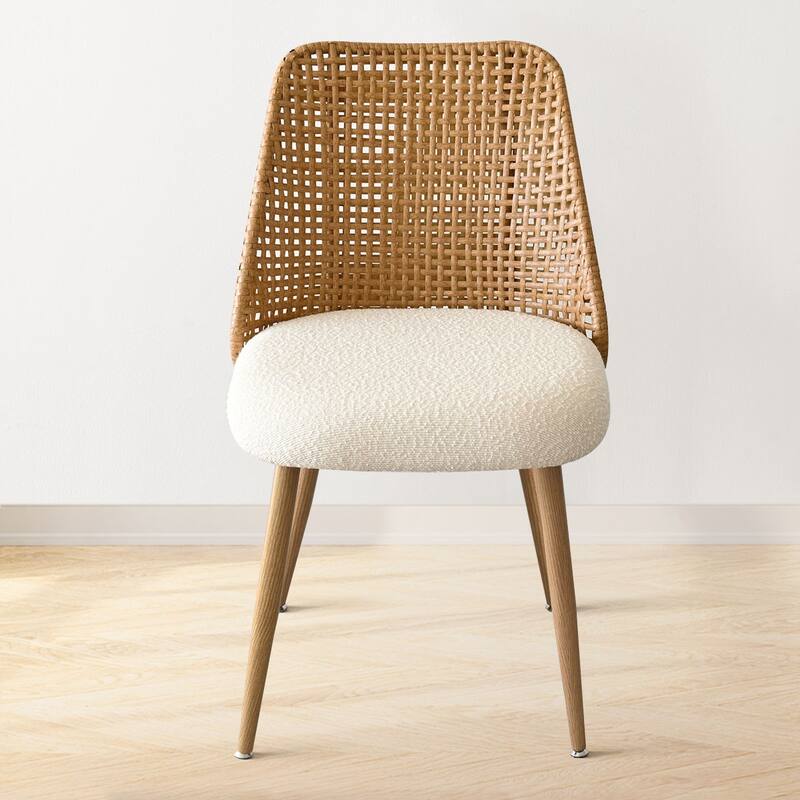 19.5" Seat Height Rattan Back Dining Chair (Set of 6)