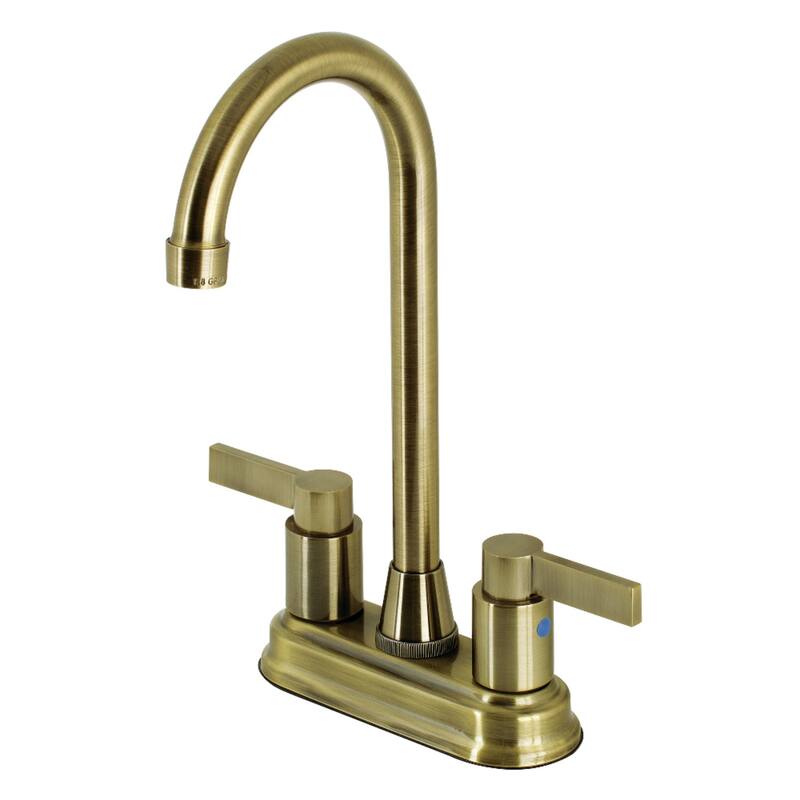 Kingston Brass NuvoFusion 4 in. Centerset Bar Faucet - Antique Brass
