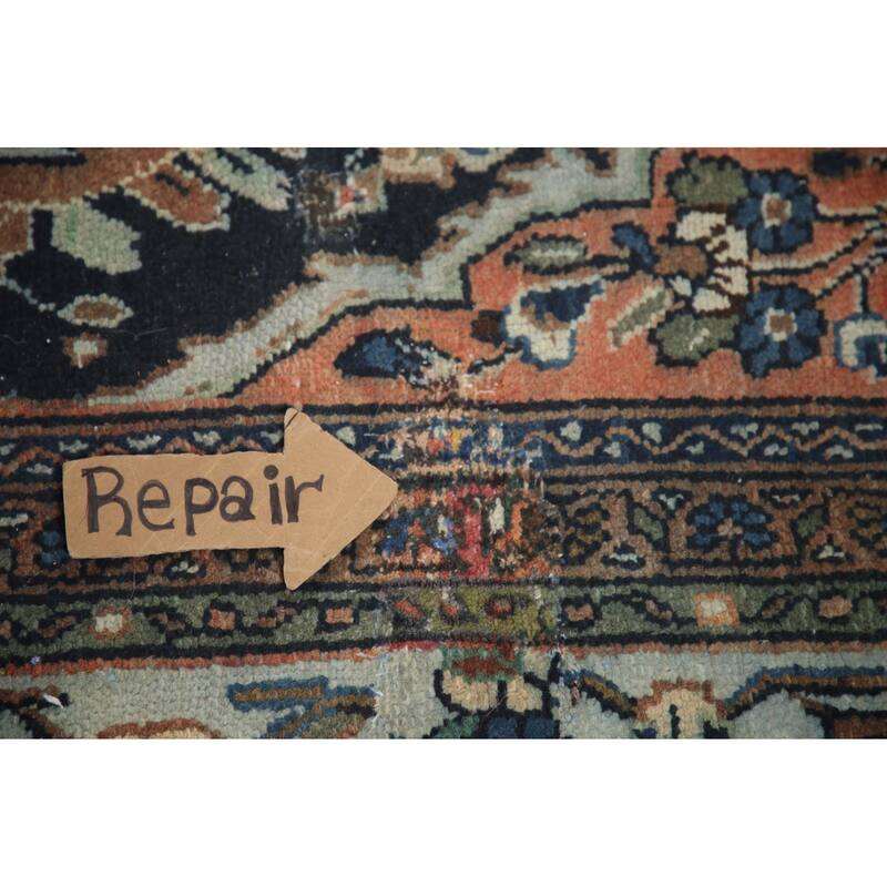 Hand Knotted Oriental 100% Wool Carpet Traditional Floral Coral Hamedan Area Rug - 13' 1'' X 10' 3''