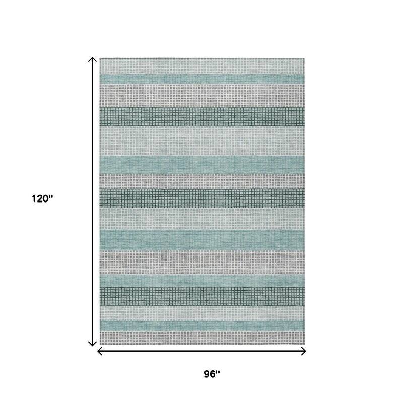 HomeRoots Striped Transitional Rectangle Outdoor Rug