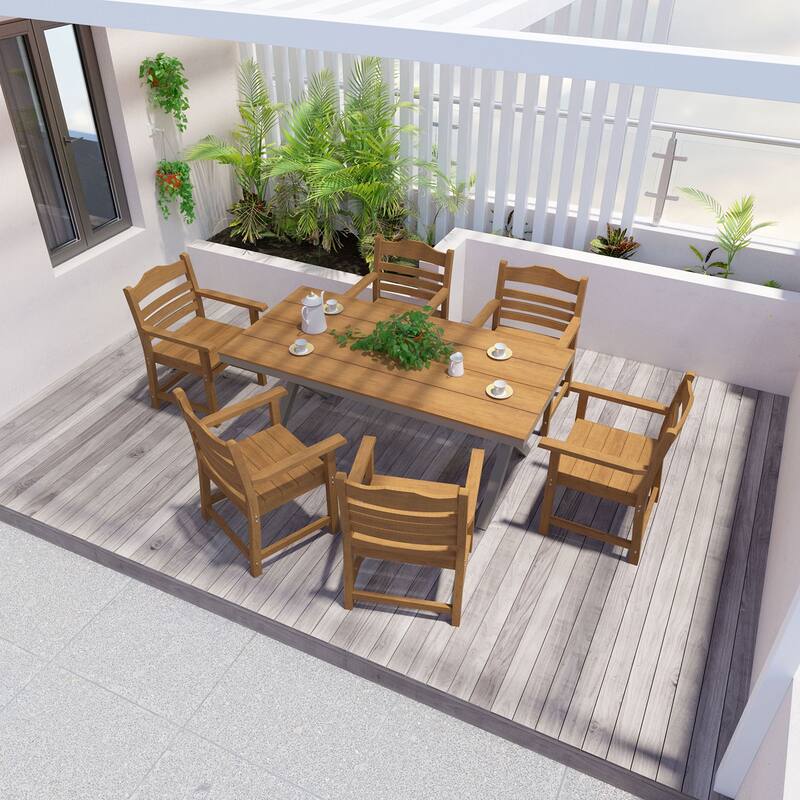 70.81" Rectangular Dining Table With X-Shape Aluminum Base
